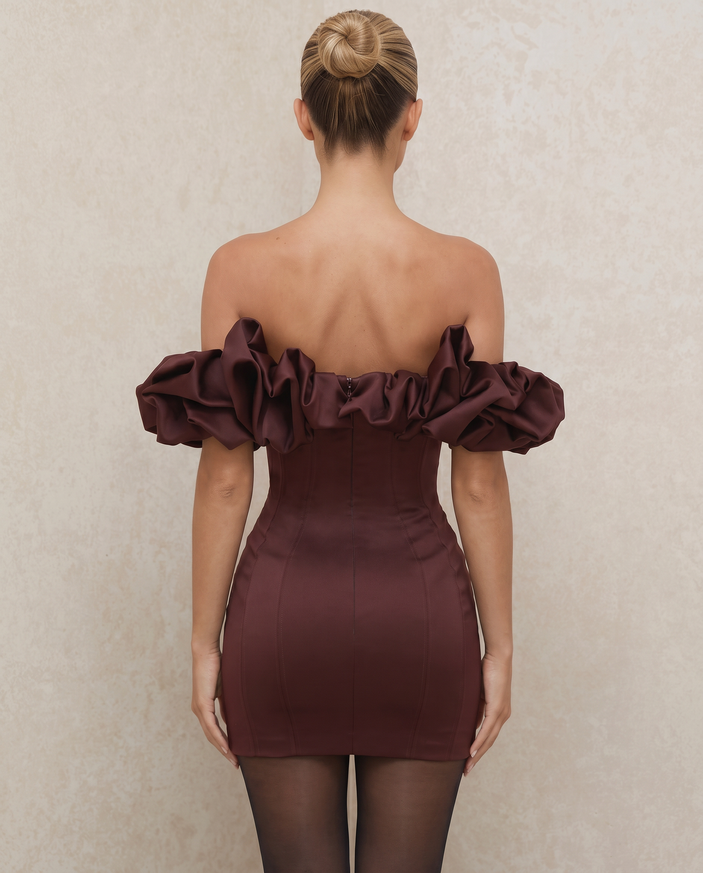 Hazel | Mini Dress with Off-Shoulder Ruffle Bodice