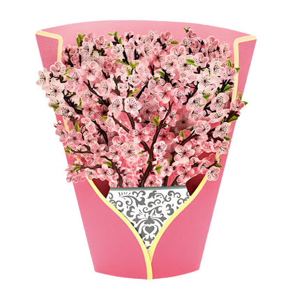 Decoratief 3D-bloemenboeket met Kaart
