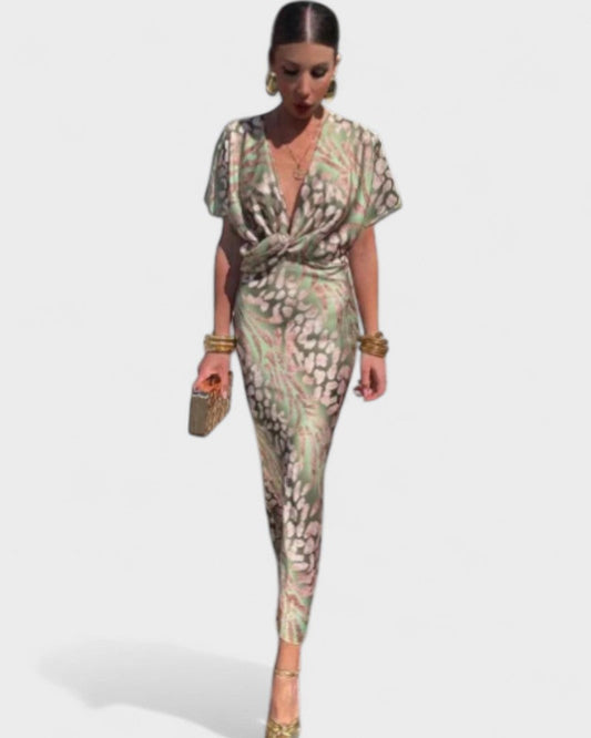 Constança - Vestido Floral com Plissado