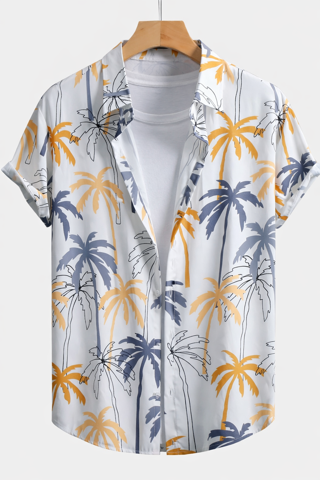 Palm Tree Print Button Up Shirt