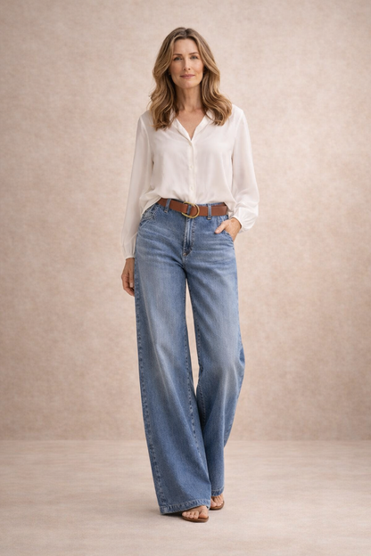Paula – Jean taille haute à jambe large