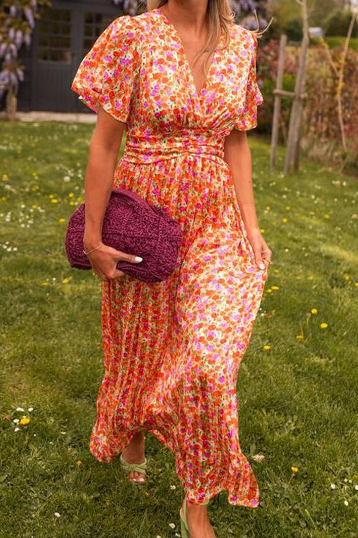 Angela | Vestido longo elegante com flores