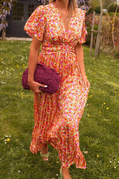 Angela | Vestido longo elegante com flores