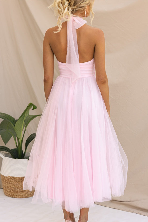 Sophia | Women's Midi Dress With High Neck And Pleated Skirt | Elegant