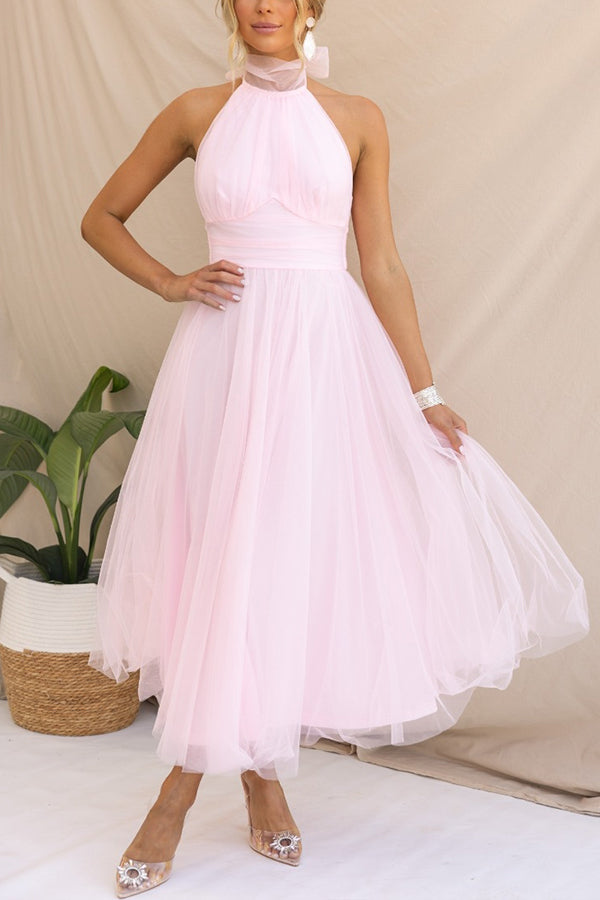 Sophia | Women's Midi Dress With High Neck And Pleated Skirt | Elegant