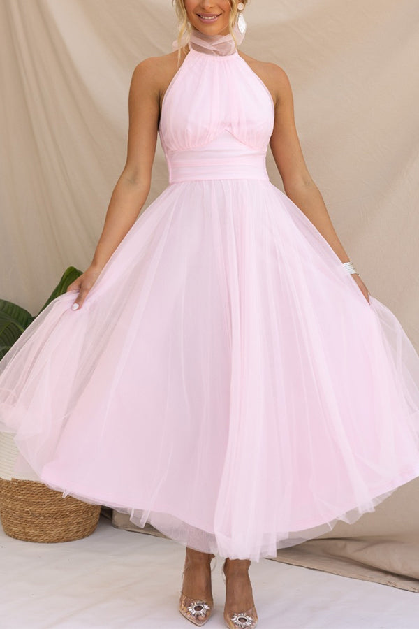 Sophia | Women's Midi Dress With High Neck And Pleated Skirt | Elegant
