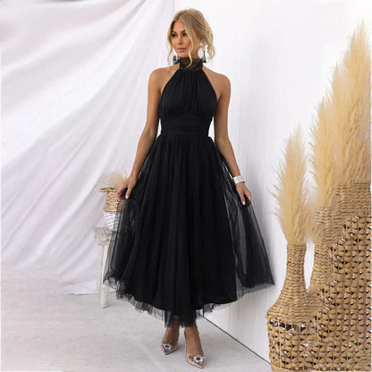 Sophia | Women's Midi Dress With High Neck And Pleated Skirt | Elegant