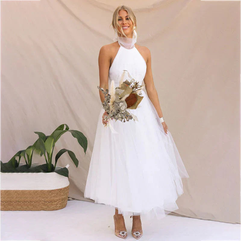 Sophia | Women's Midi Dress With High Neck And Pleated Skirt | Elegant