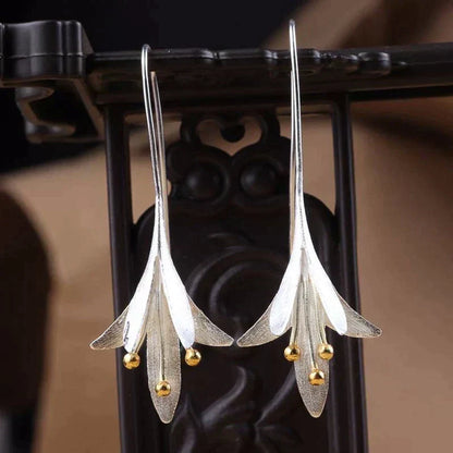 Boucles d'Oreilles en Argent Fleur