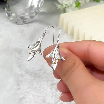 Boucles d'Oreilles en Argent Fleur