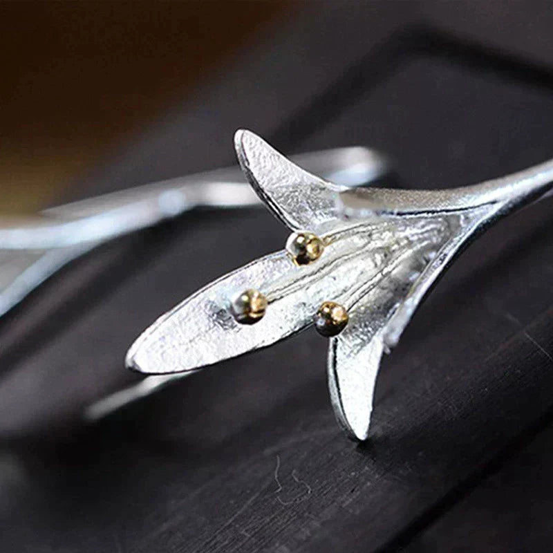 Boucles d'Oreilles en Argent Fleur