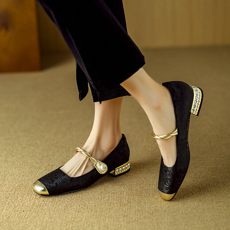 Pera Mary Jane Flats | Embroidered Satin, Comfortable Flat Shoes for Women 2