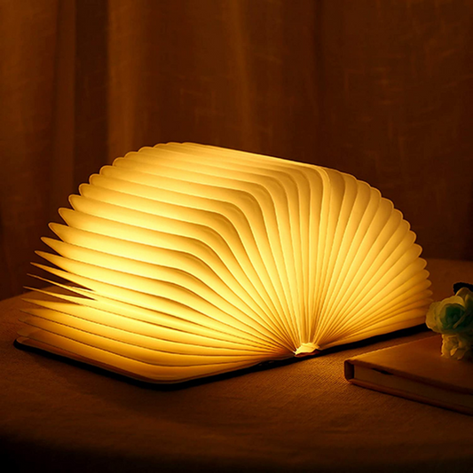 LED-Buchlampe im faltbaren Design für stimmungsvolle Innenbeleuchtung