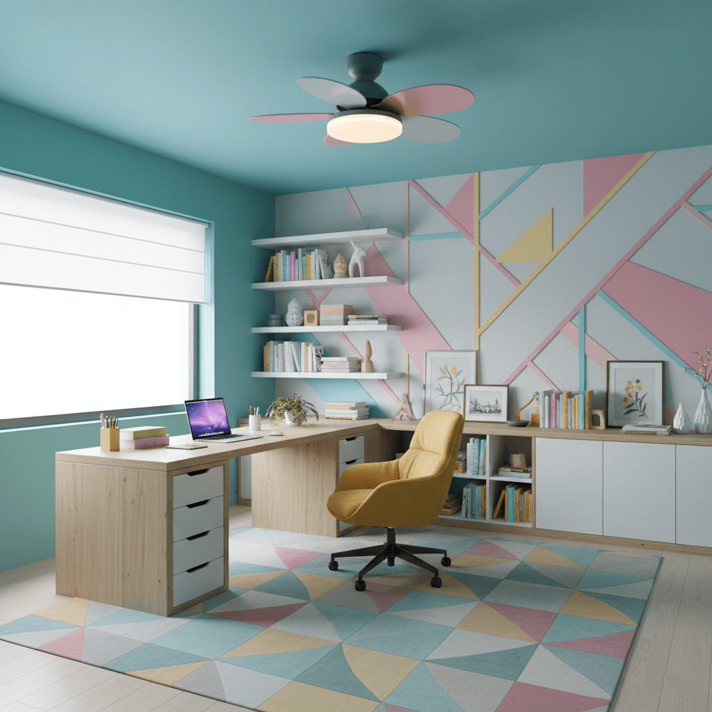 Petal-Style Ceiling Fan with LED Light