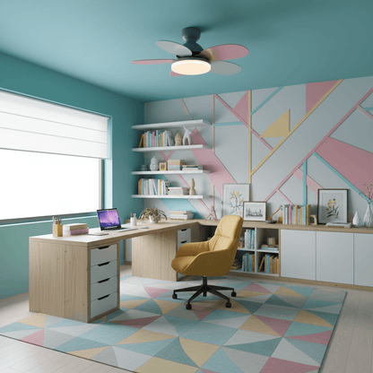 Petal-Style Ceiling Fan with LED Light