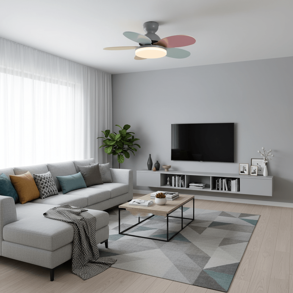 Petal-Style Ceiling Fan with LED Light