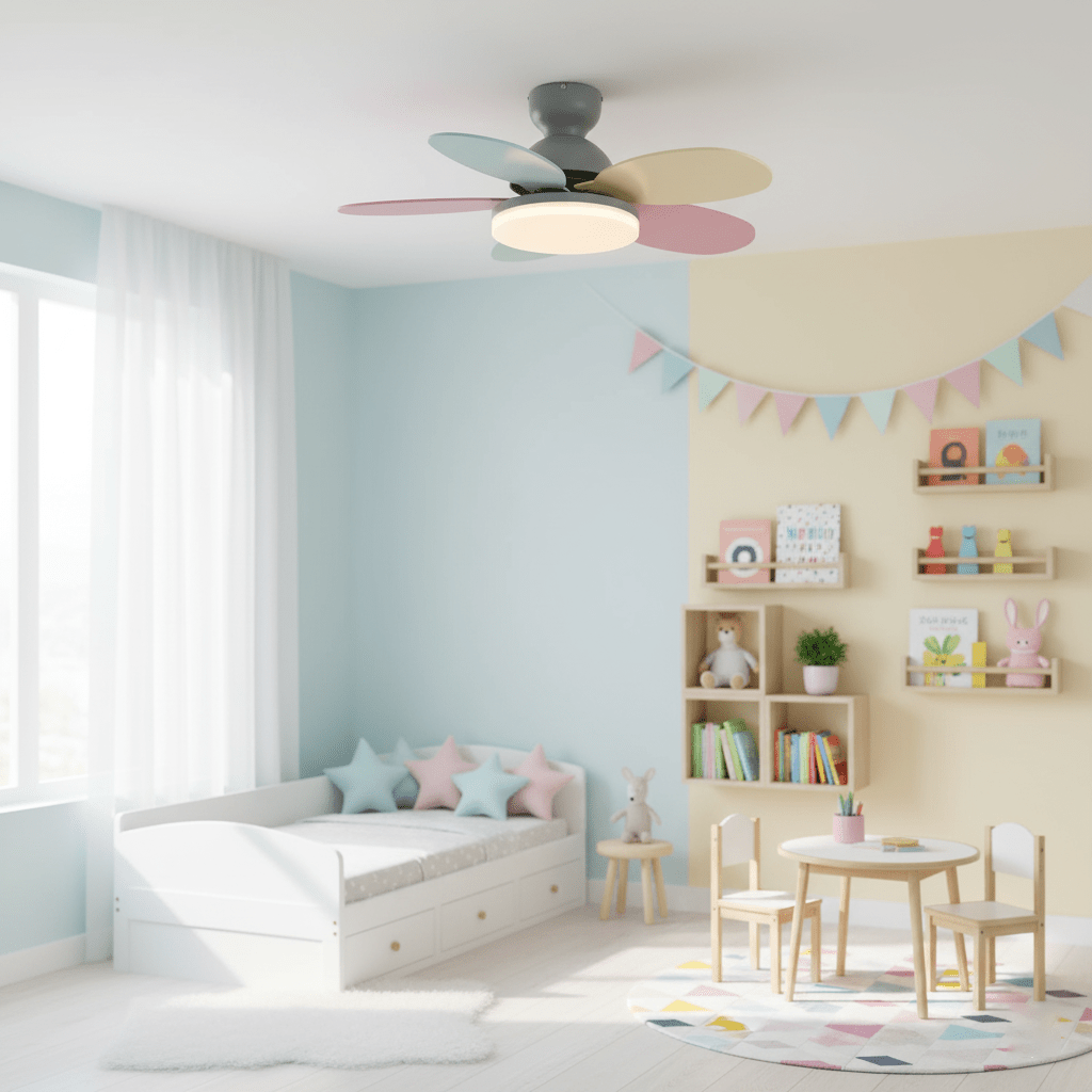 Petal-Style Ceiling Fan with LED Light