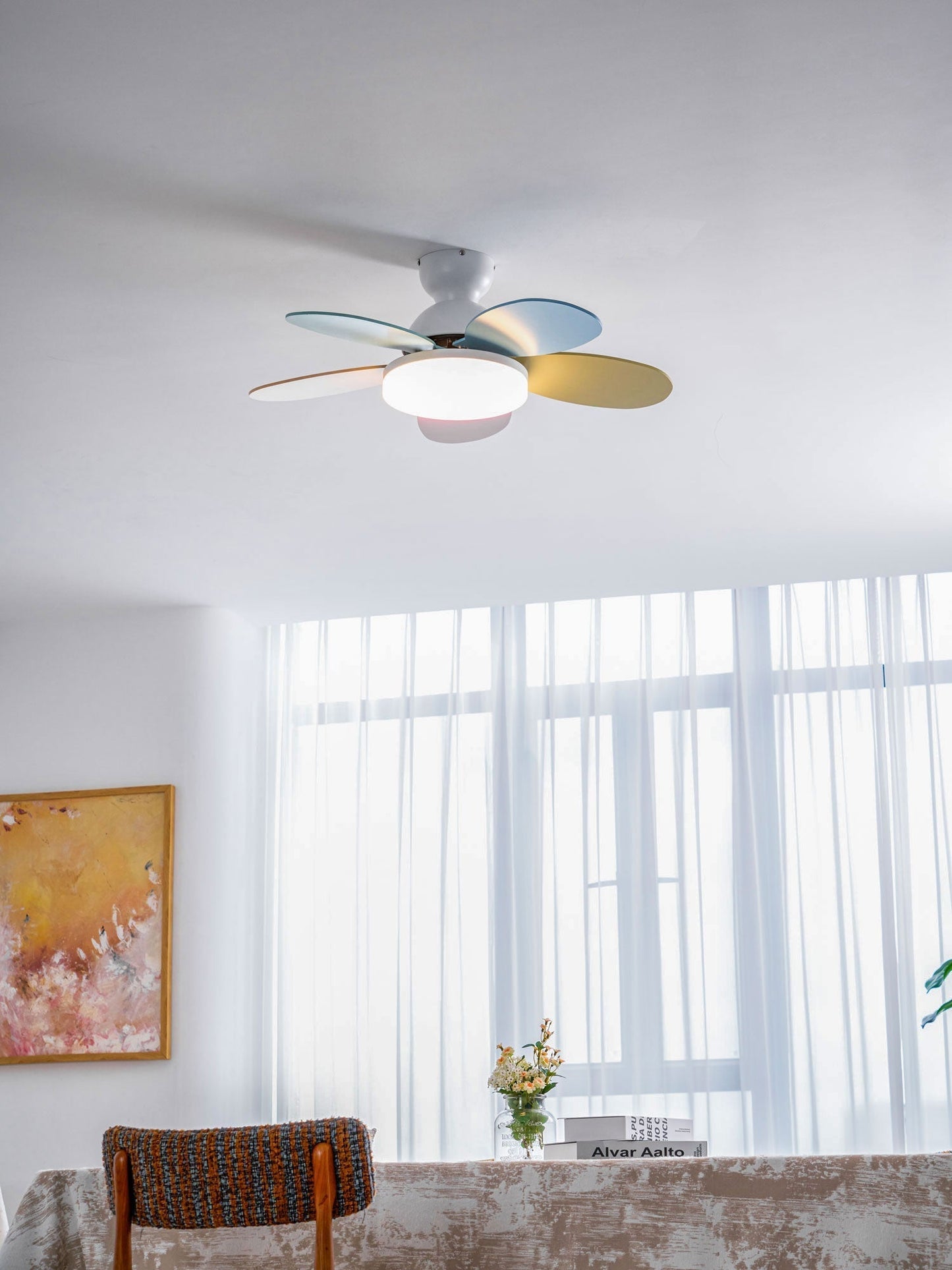 Petal-Style Ceiling Fan with LED Light