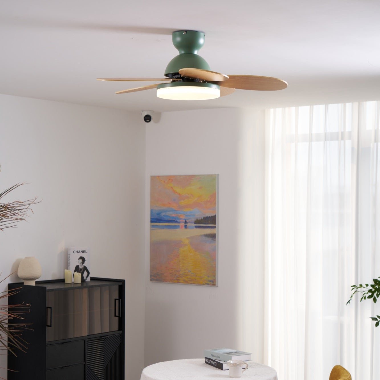 Petal-Style Ceiling Fan with LED Light