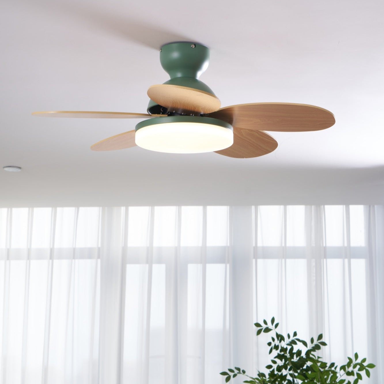 Petal-Style Ceiling Fan with LED Light
