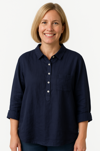 Katja | Lässige Bluse mit Knopfleiste und lockerem Fit
