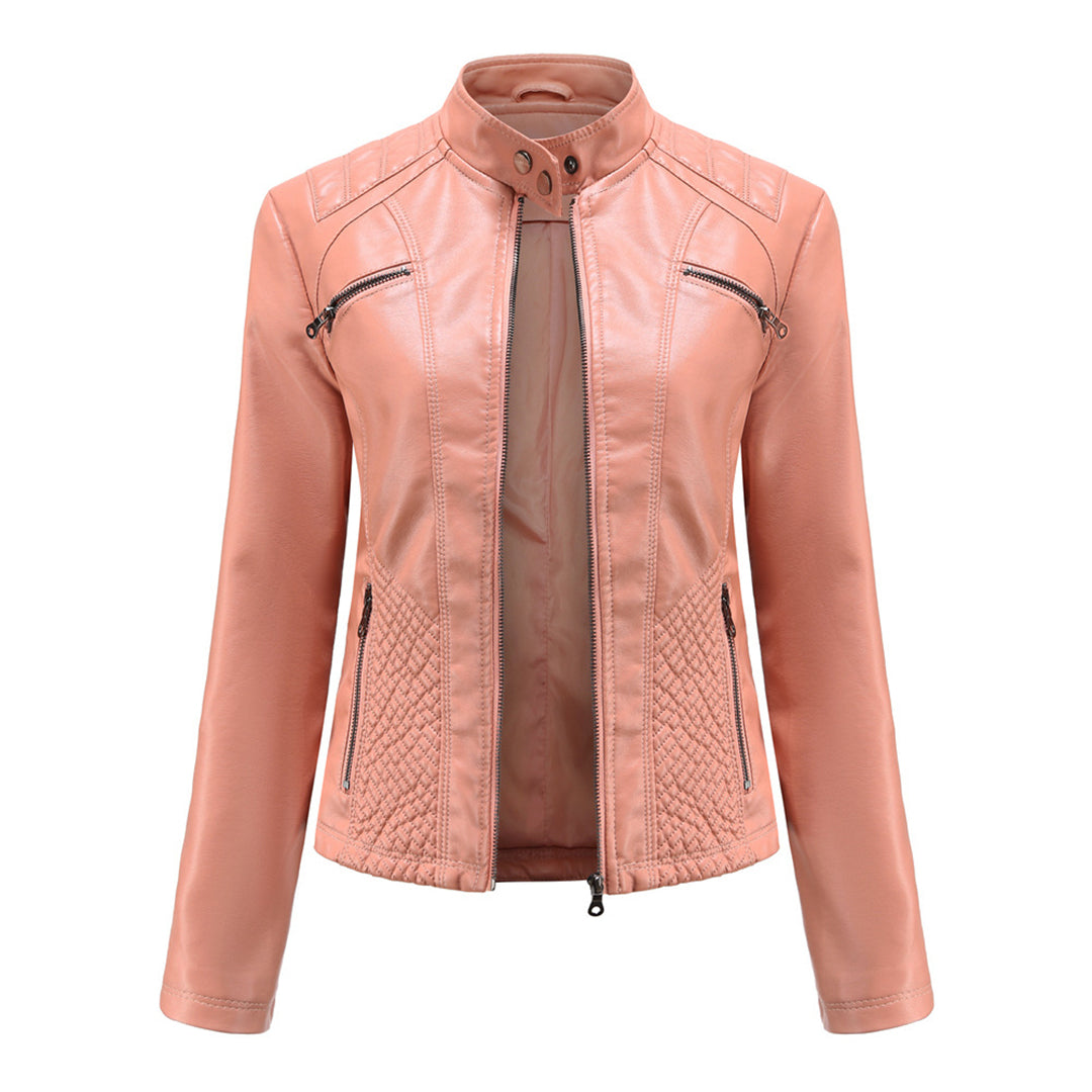 Heather | Women Classic Zip-up Biker jacket