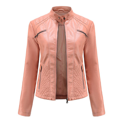 Heather | Women Classic Zip-up Biker jacket