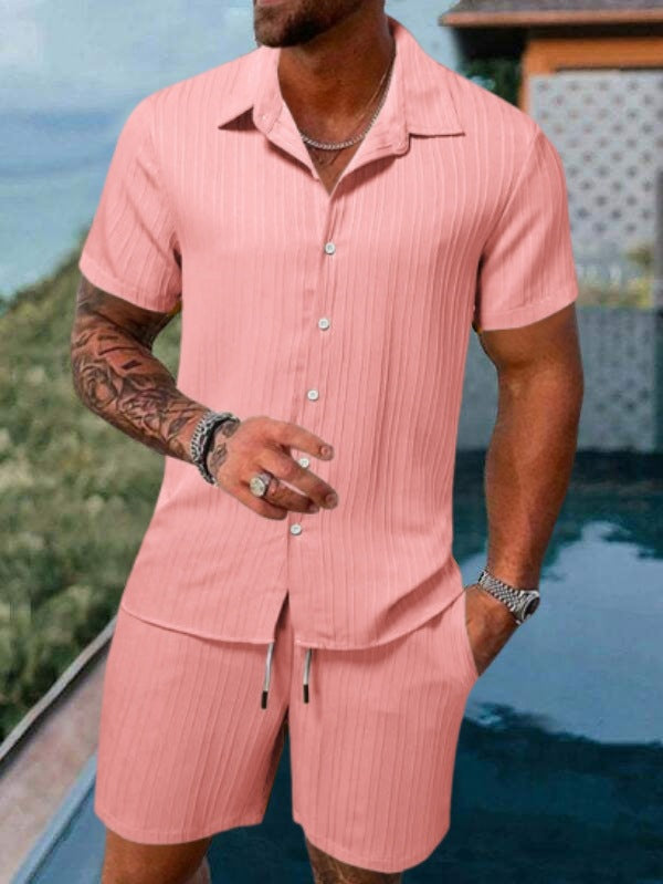 Jaxon – Ensemble homme chemise manches courtes avec col et boutons