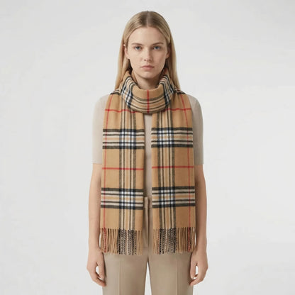 Plaidora - Classic Plaid Fringe Winter Scarf  Winter Neck Warmth