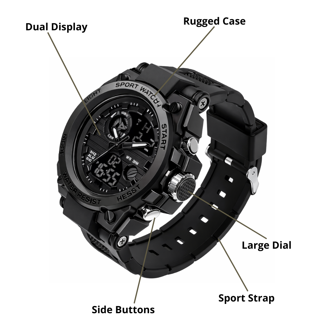 Men’s Outdoor Performance Watch – Dual Display & All-Weather Durability