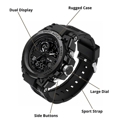 Men’s Outdoor Performance Watch – Dual Display & All-Weather Durability