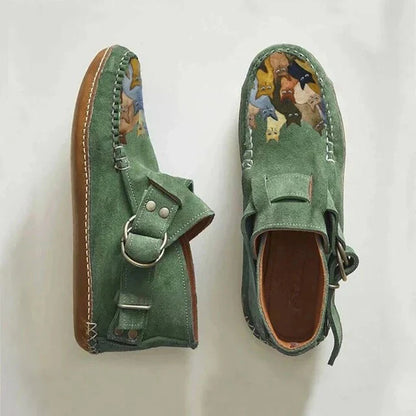 Claire | Women Artistic Cat Design Slip-On Shoes