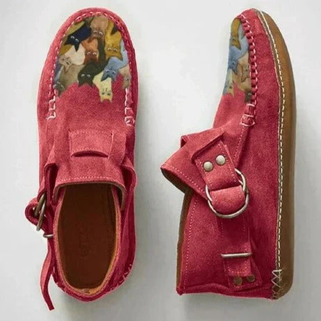 Claire | Women Artistic Cat Design Slip-On Shoes