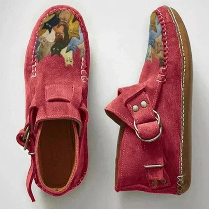 Claire | Women Artistic Cat Design Slip-On Shoes