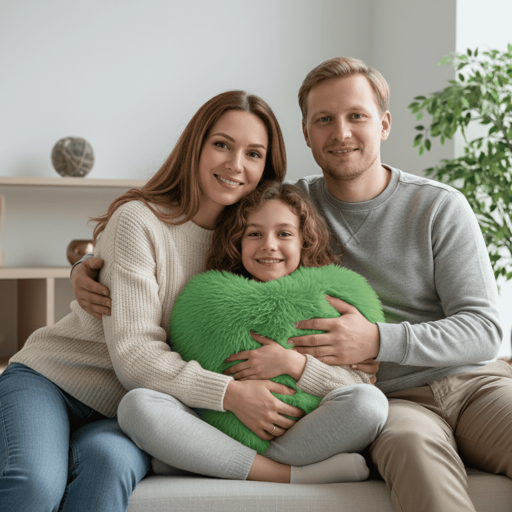 Poduszka Dekoracyjna w Kształcie Serca ze Sztucznego Futra – Miękka Ozdobna Poduszka do Nowoczesnego Wnętrza 32x40 cm 1