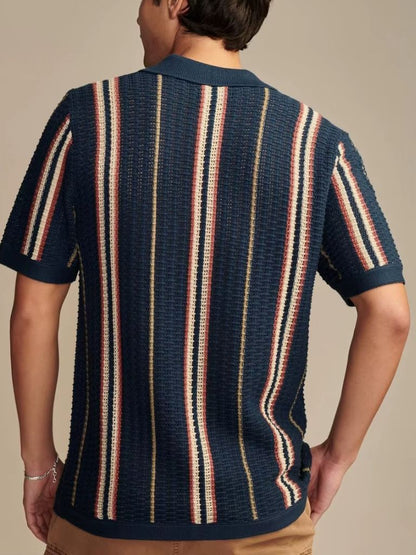 Polo Uomo | Righe Verticali & Chiusura con Bottoni