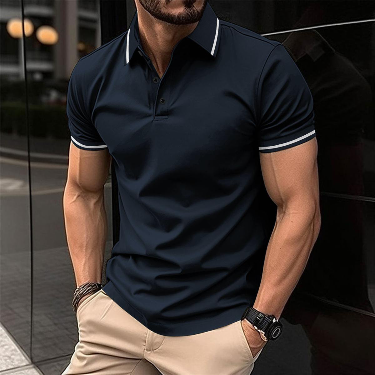 Polohemd Herren | Slim Fit mit Kontraststreifen & Sportlichem Stil