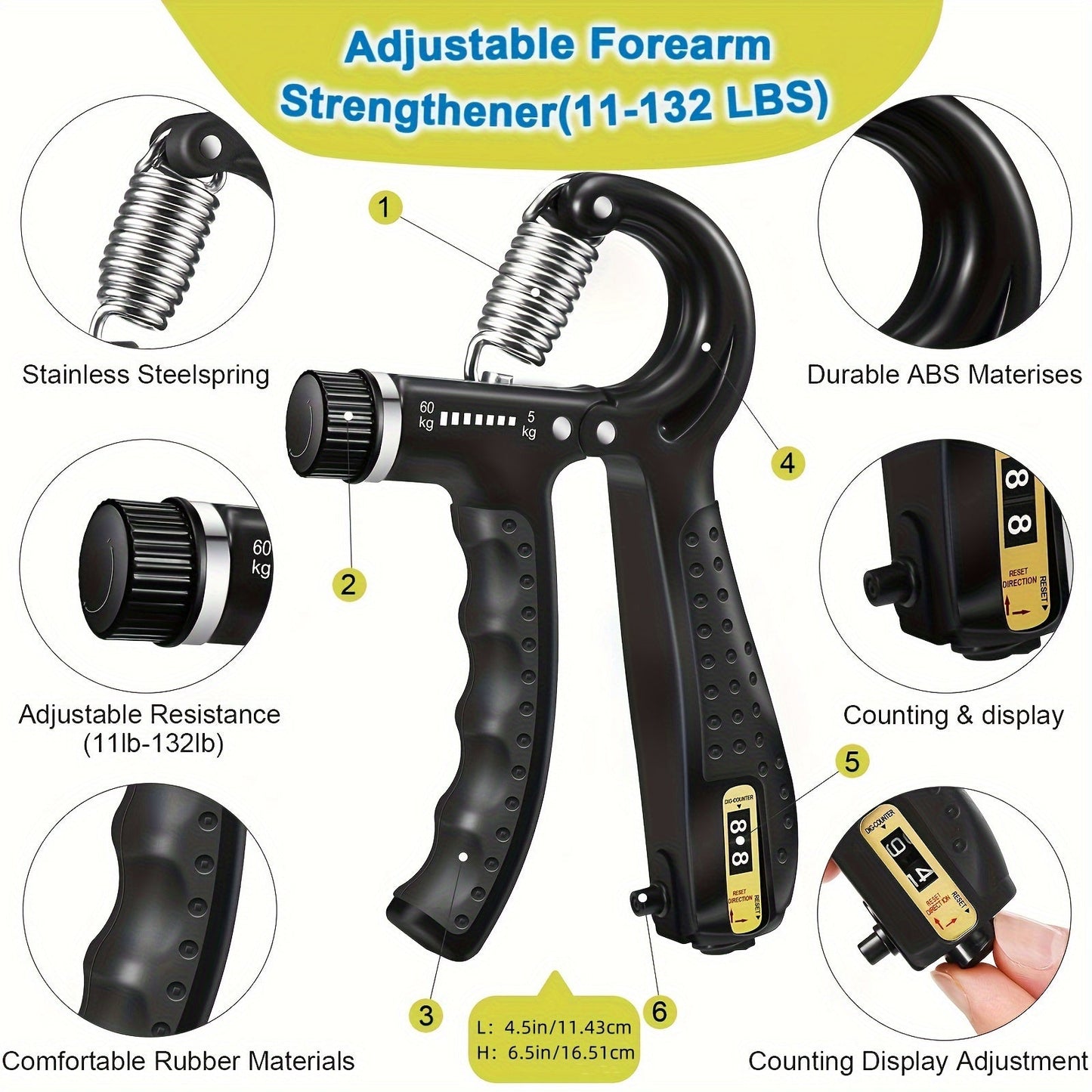 PowerGrip Handtrainingsset – 5 in 1 für starke Hände und Unterarme 4