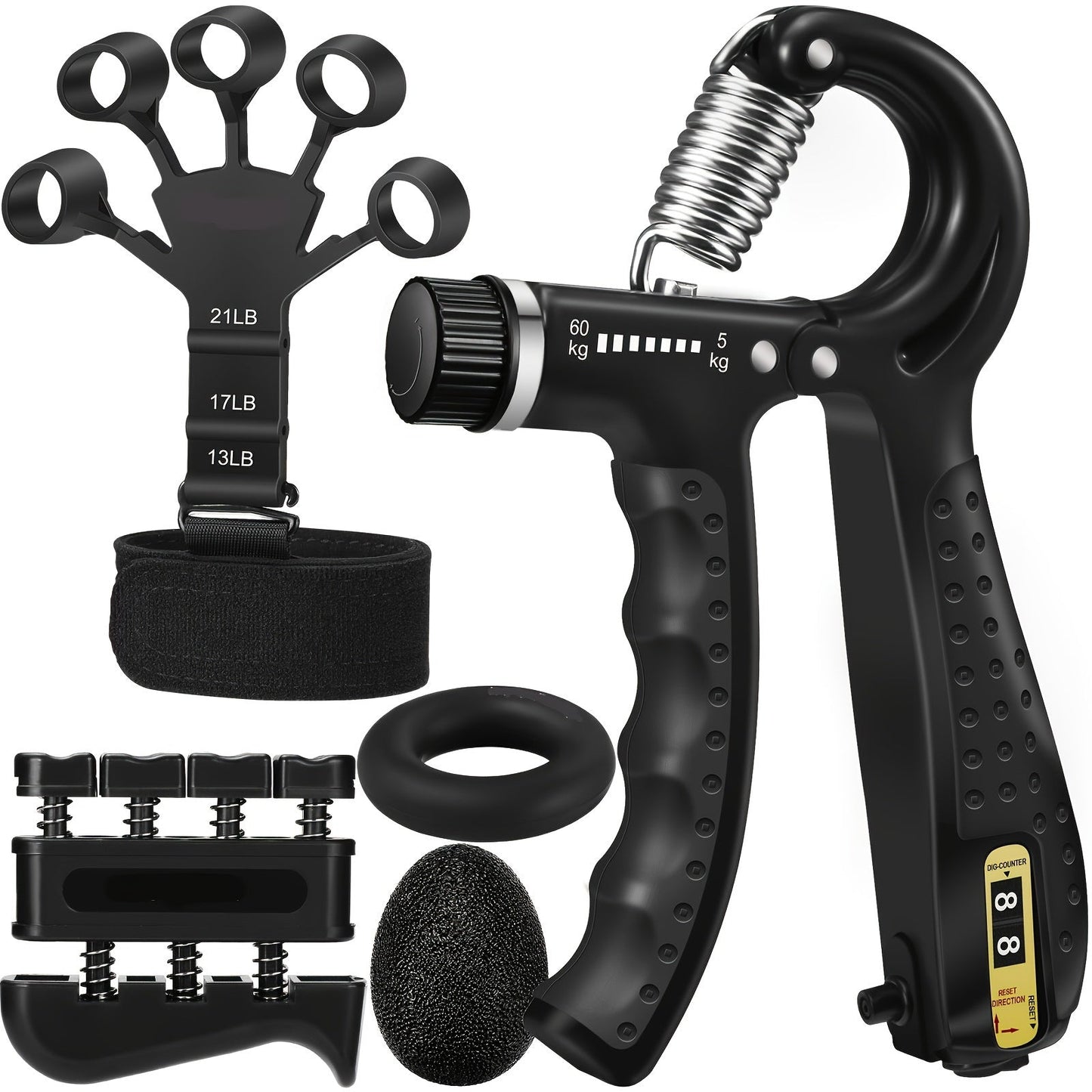 PowerGrip Handtrainingsset – 5 in 1 für starke Hände und Unterarme 5