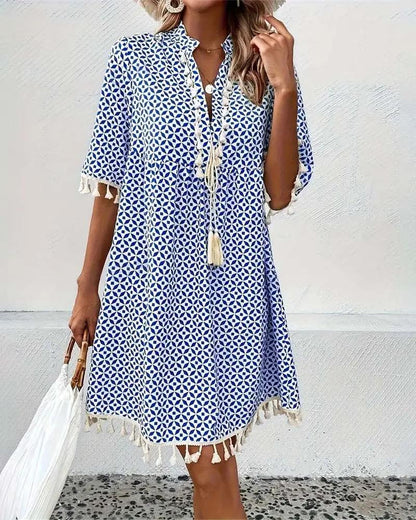 Women's Stylish Printed Mini Dress – Comfortable Summer Fashion