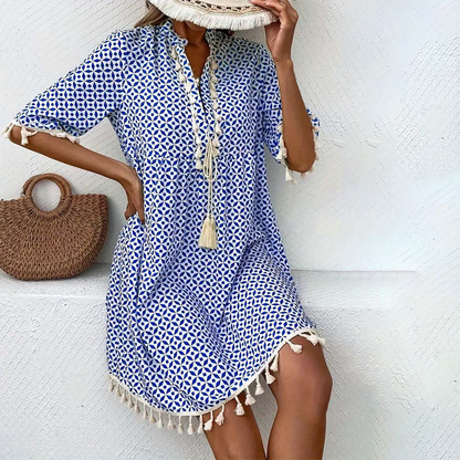 Women's Stylish Printed Mini Dress – Comfortable Summer Fashion