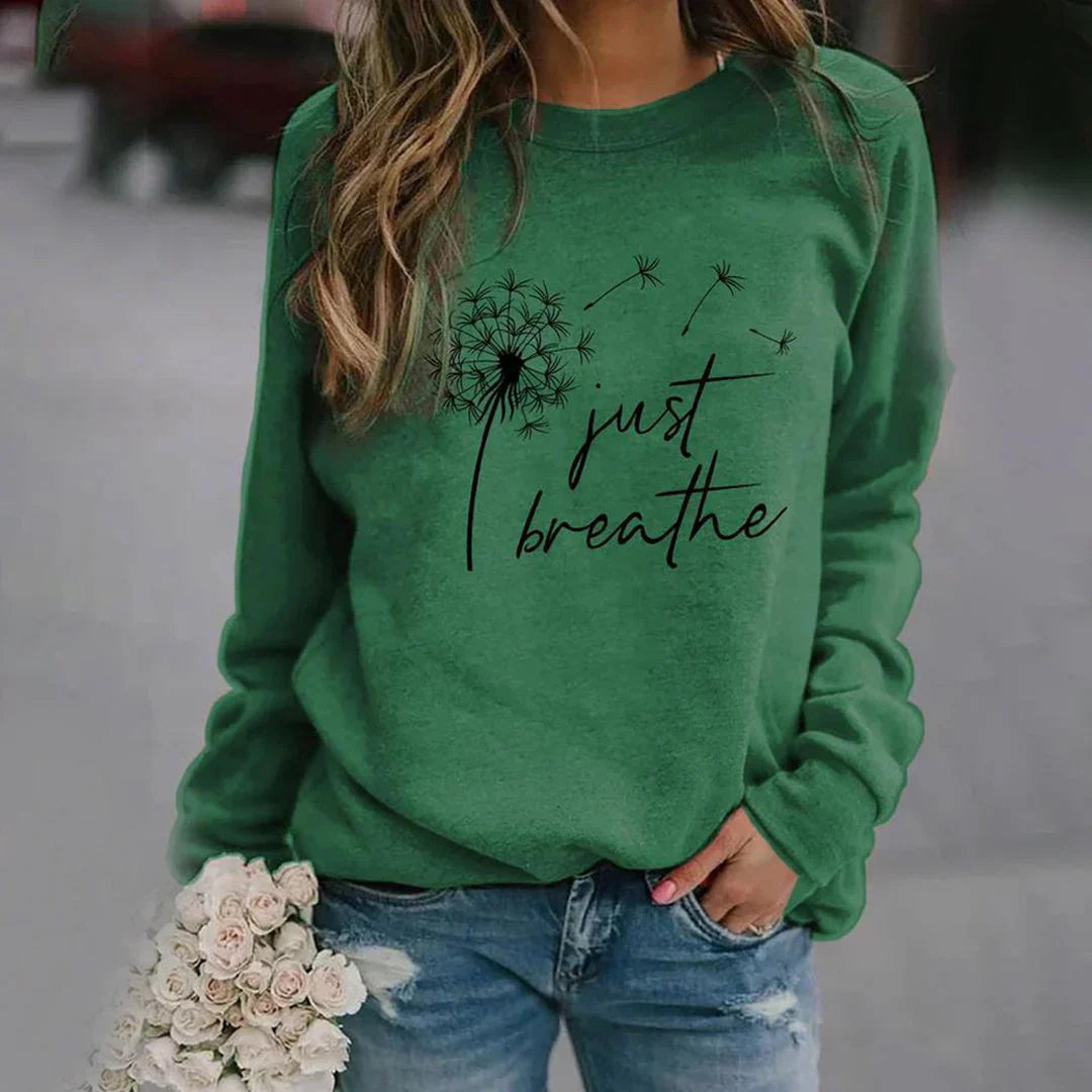 Lena - Klassieke Sweatshirt met Ronde Hals en Lange Mouwen