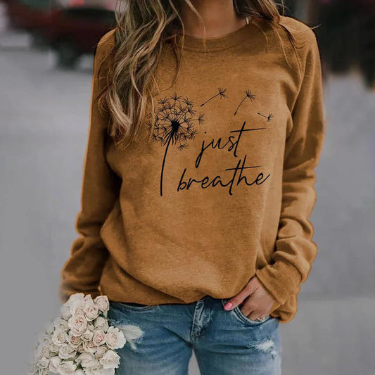 Lena - Klassieke Sweatshirt met Ronde Hals en Lange Mouwen