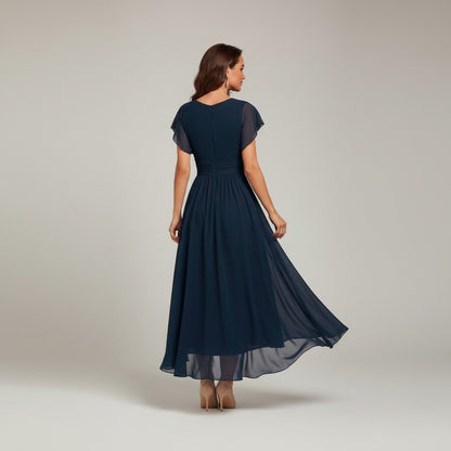 Noelia - Vestido de noche fluido con escote en v