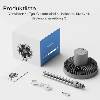 Tragbarer Ventilator All-in-One | Leistungsstark, kompakt und wiederaufladbar