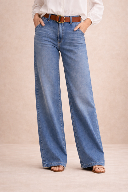 Paula – Jean taille haute à jambe large
