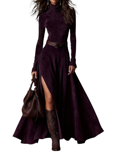 Rochie Maxi Elegantă cu Talie Evidențiată