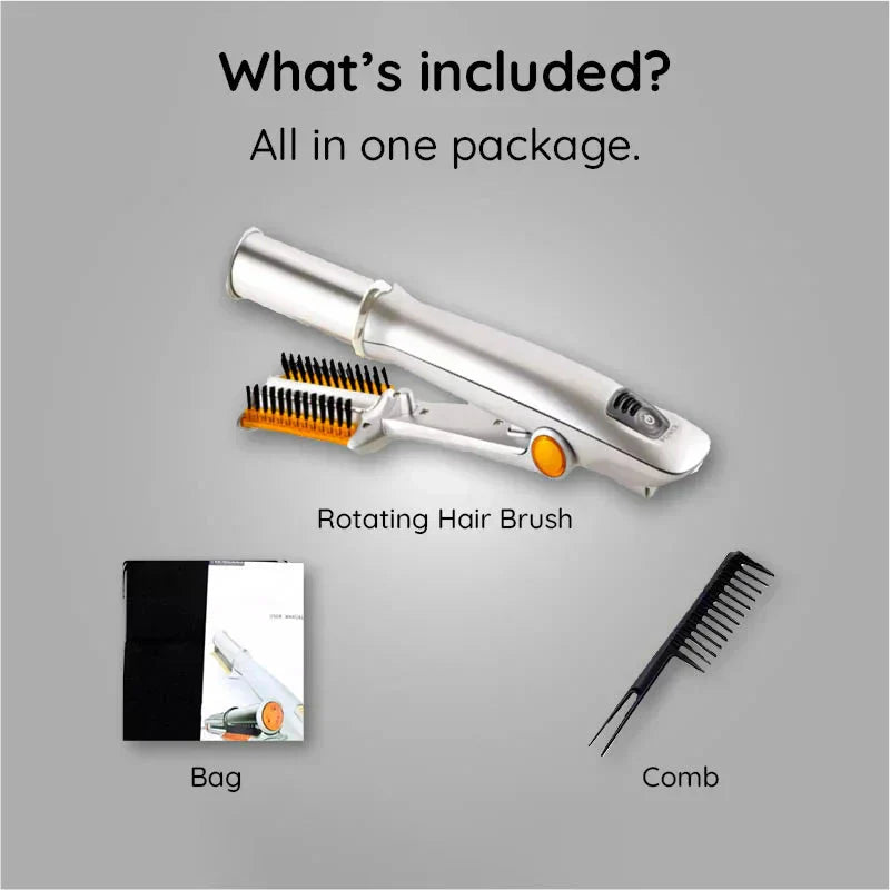 2-in-1 Rotating Hair Brush and Iron for Professional Styling