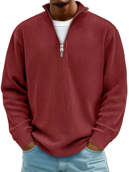 Eliott | Elegant herre-sweater med halv lynlås i premium-stof