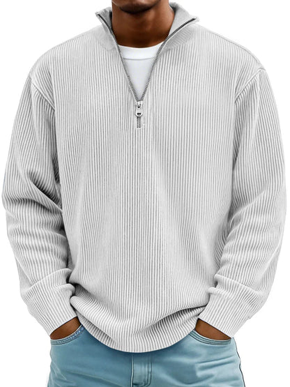 Eliott | Elegant herre-sweater med halv lynlås i premium-stof